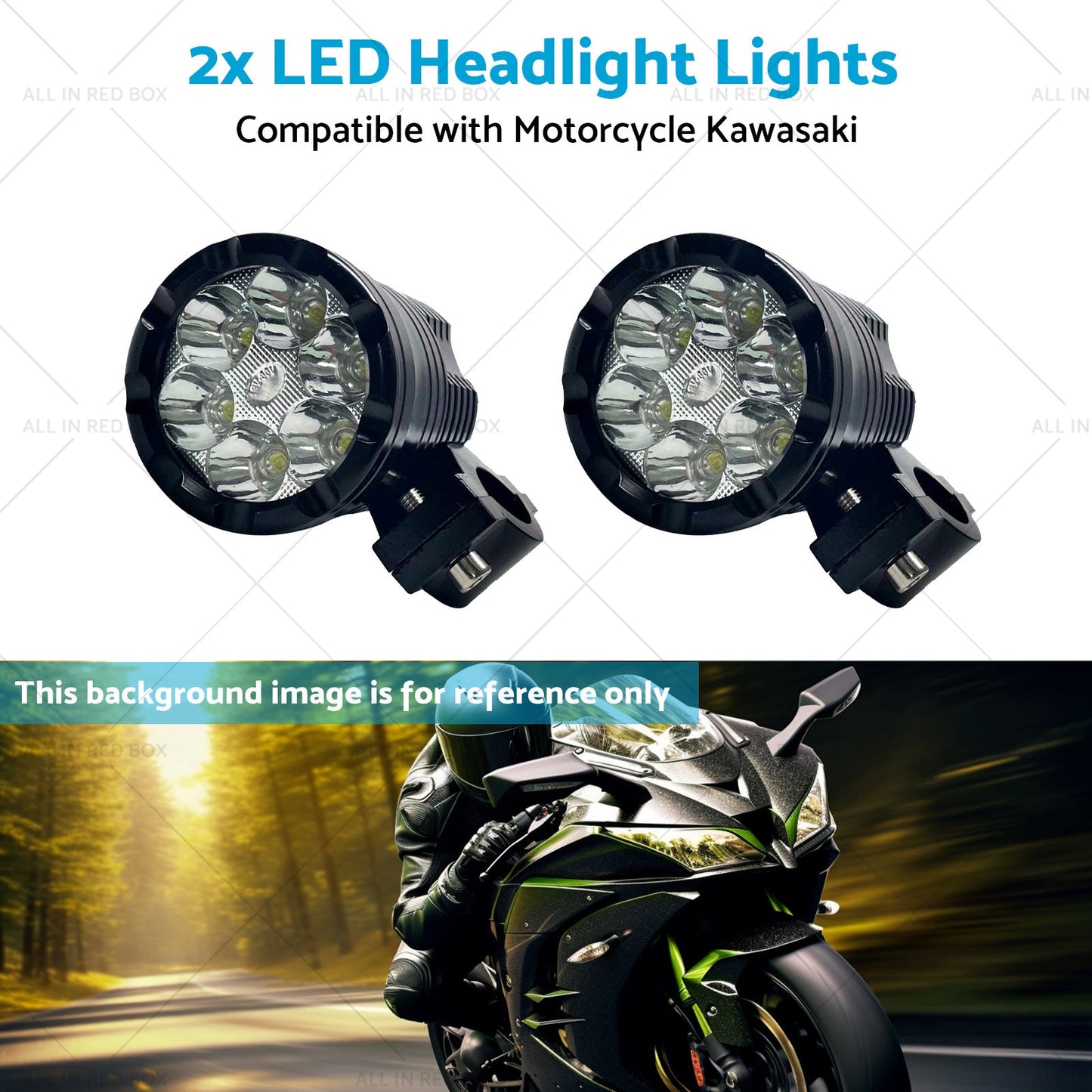 2x LED Headlight Lights Motorcycle Waterproof Driving Fog Spotlight Lamp-4
