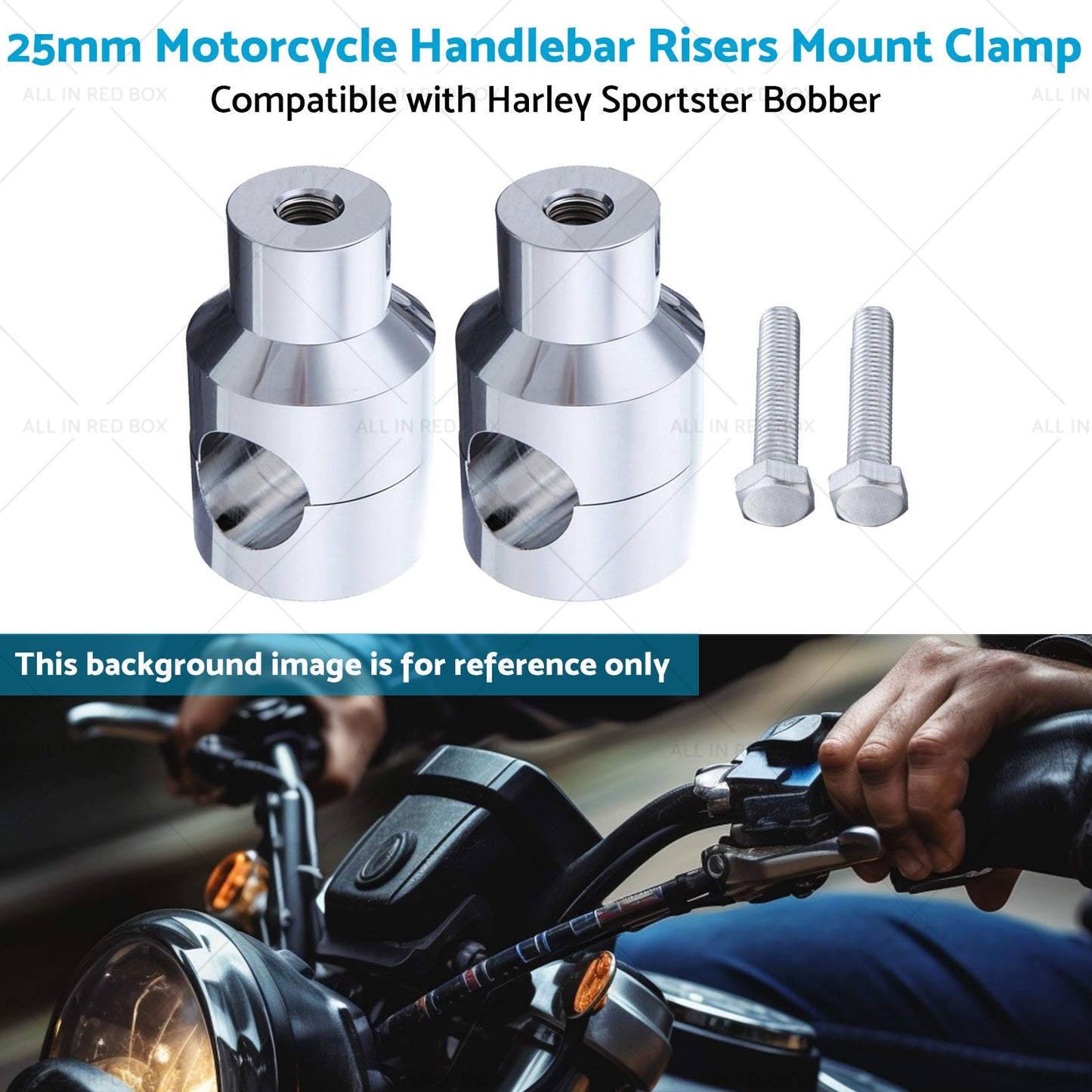 1inch Motorcycle Handlebar Risers Mount Clamp 25mm Suitable for Harley Sportster-4