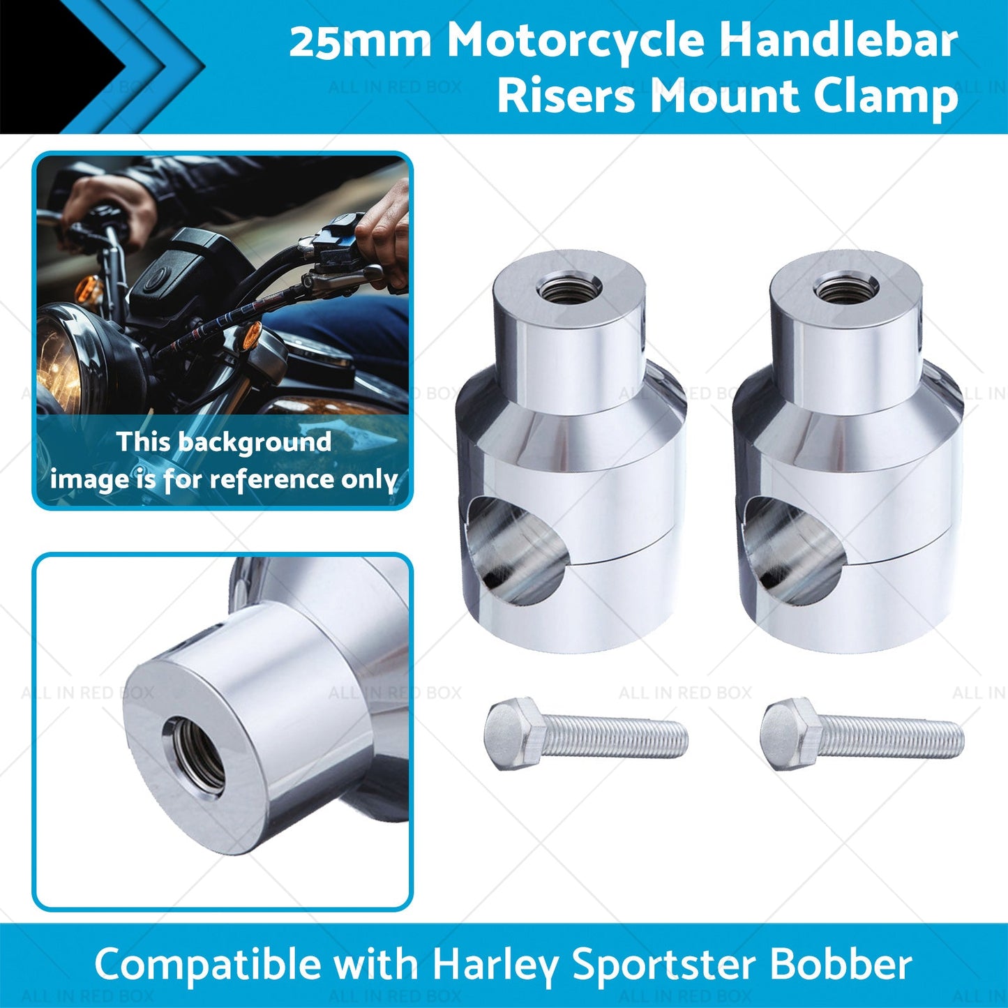1inch Motorcycle Handlebar Risers Mount Clamp 25mm Suitable for Harley Sportster-1