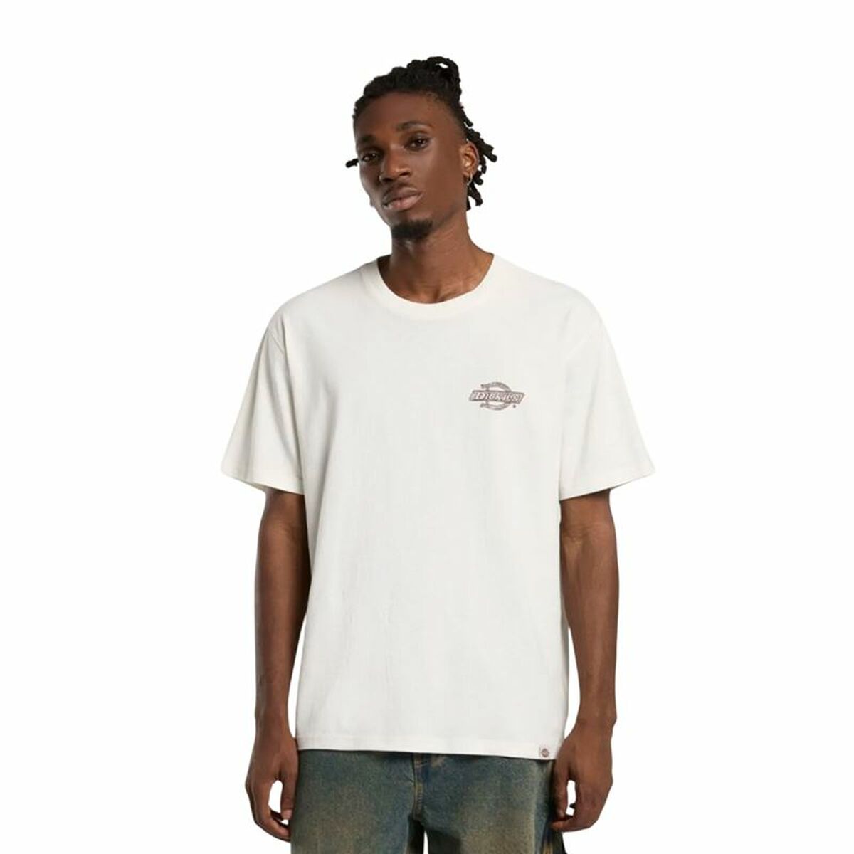Men’s Short Sleeve T-Shirt Dickies Wood Logo White-0