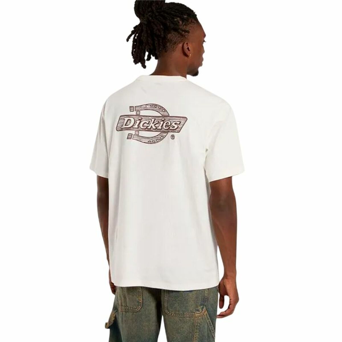 Men’s Short Sleeve T-Shirt Dickies Wood Logo White-2