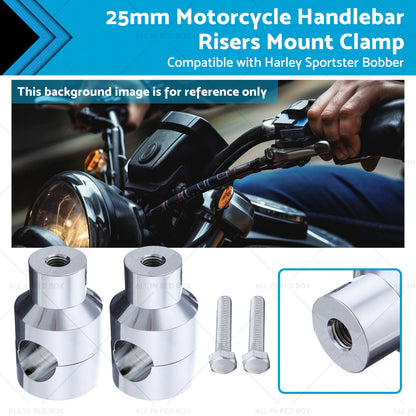 1inch Motorcycle Handlebar Risers Mount Clamp 25mm Suitable for Harley Sportster-0