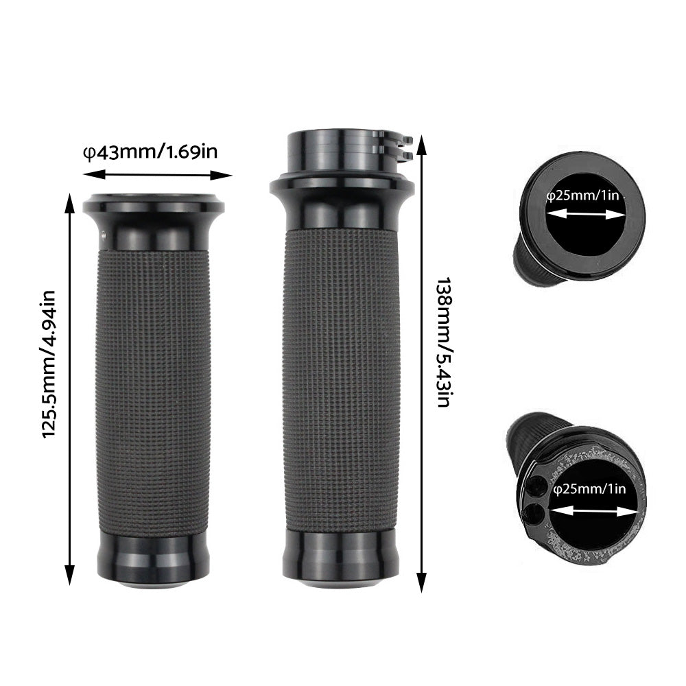 1inch Pair Black Hand Grip Handle Bar Suitable for Harley Touring Dyna Sportster-1