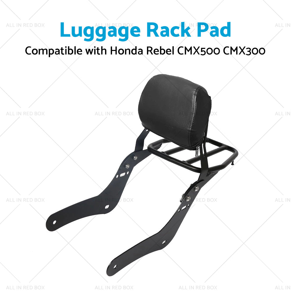 Rear Backrest Sissy BarLuggage Rack Pad Suitable for Honda Rebel CMX500 CMX300-1