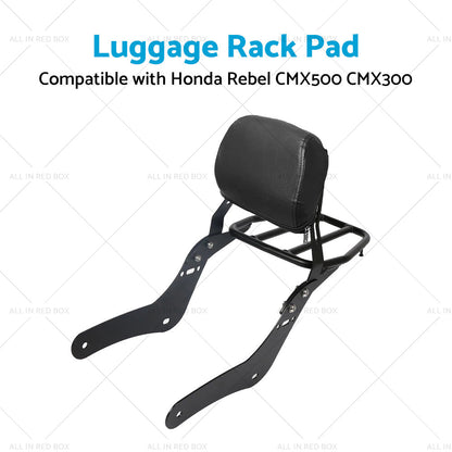 Rear Backrest Sissy BarLuggage Rack Pad Suitable for Honda Rebel CMX500 CMX300-1