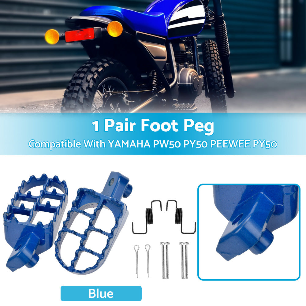 Blue FOOT PEG FOOTREST ASSEMBLY FOOTPEG Suitable For YAMAHA PW50 PY50 PEEWEE-1