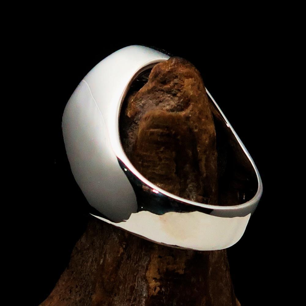 Perfectly crafted Men's Sailor Ring Big Anchor Black - Sterling Silver