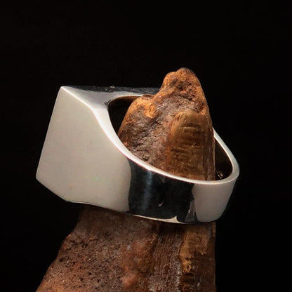 Perfectly crafted Men's Ring Flag of Greece - Two-Tone Matte Sterling Silver-4