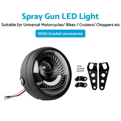Motorcycle 6. 5inch LED Headlight Spiral Side Mount Bracket Suitable For Cafe Racer-1
