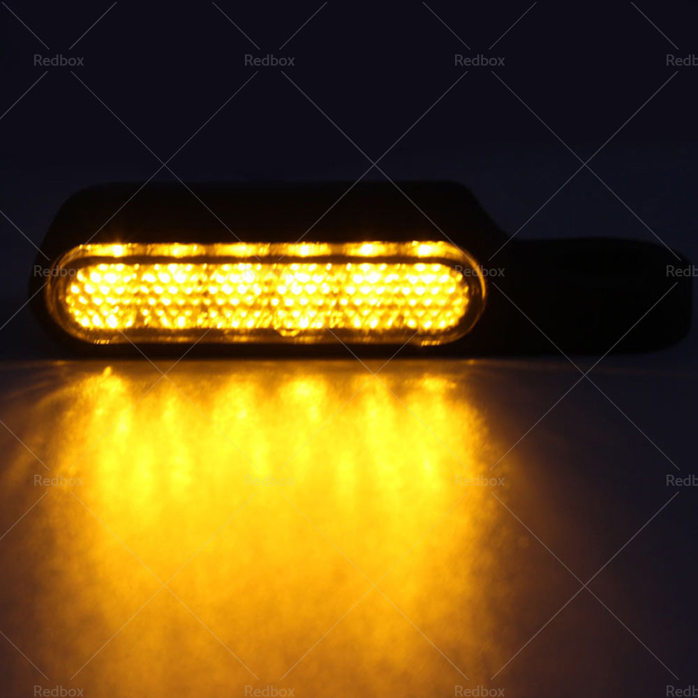 2X Black Motorcycle LED Mini Turn Signal Blinker Light Amber For Harley Davidson-4