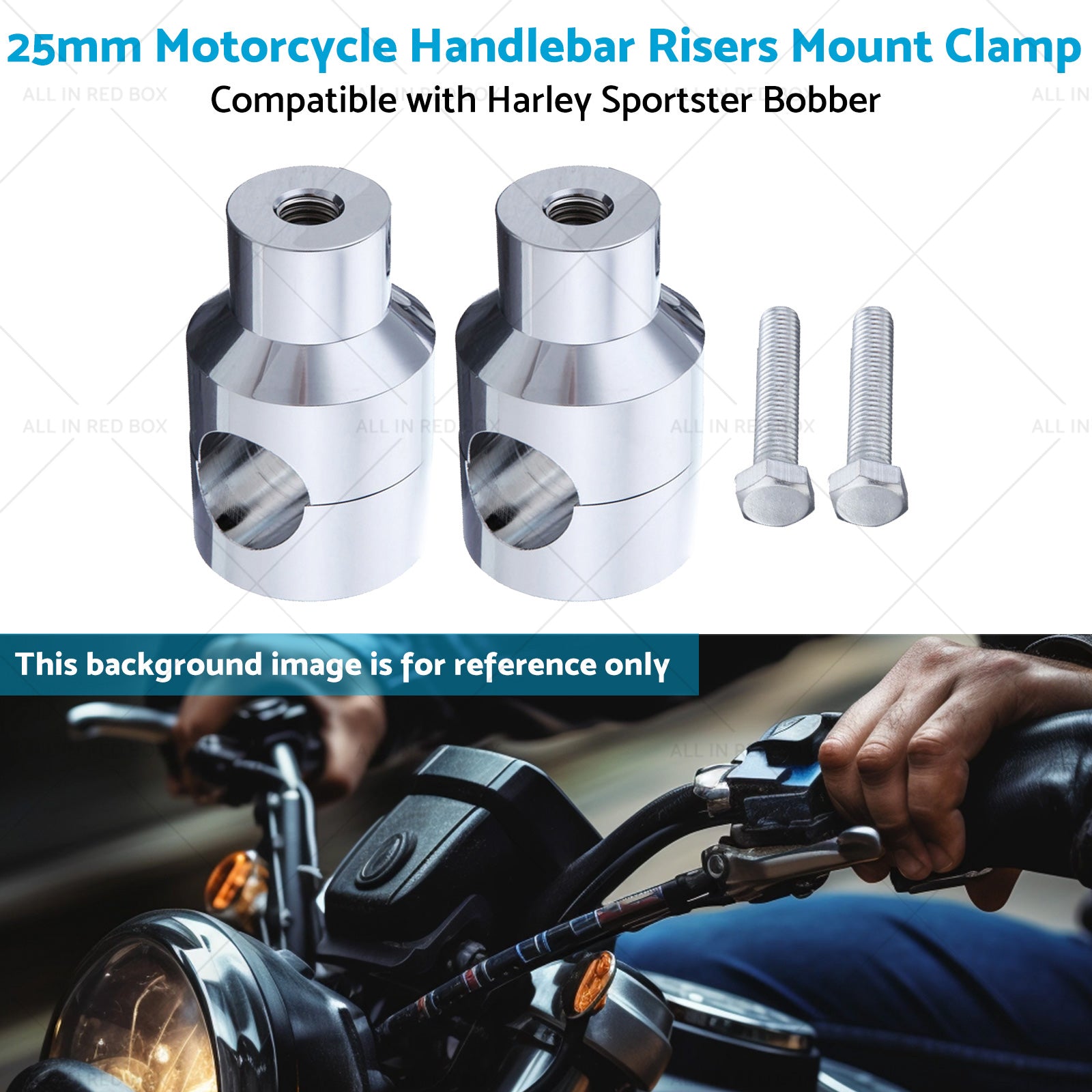 1inch Motorcycle Handlebar Risers Mount Clamp 25mm Suitable for Harley Sportster-4