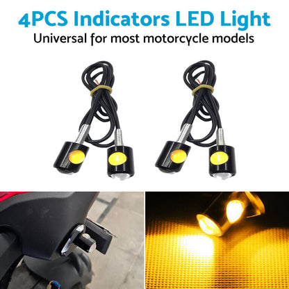 4x Universal 12V Mini Amber Motorcycle LED Indicator Turn Signal Lights-2