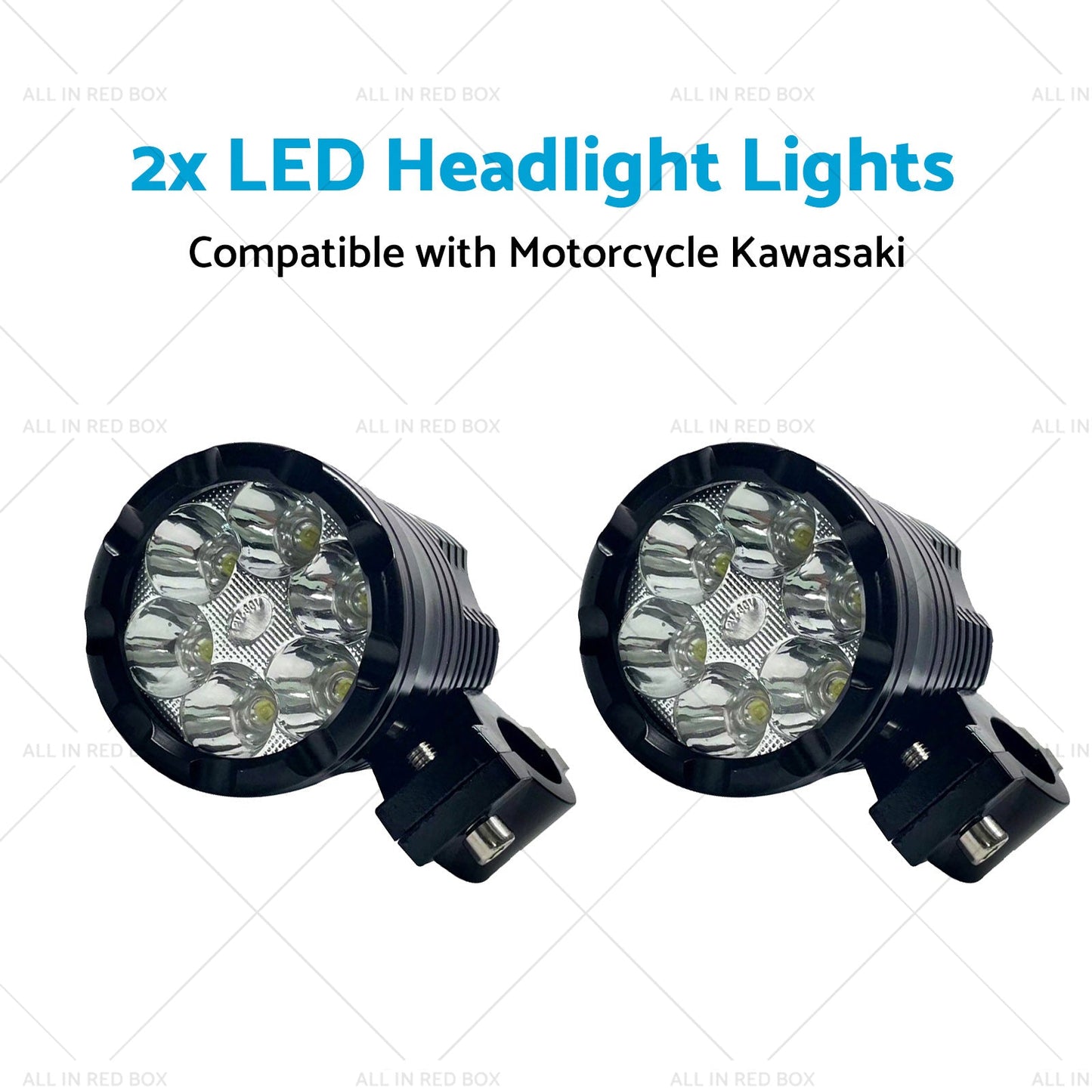 2x LED Headlight Lights Motorcycle Waterproof Driving Fog Spotlight Lamp-3