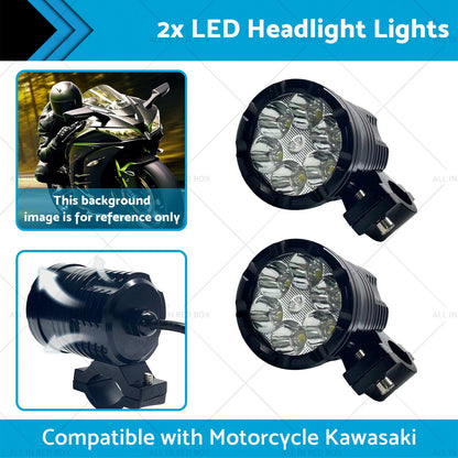 2x LED Headlight Lights Motorcycle Waterproof Driving Fog Spotlight Lamp-1