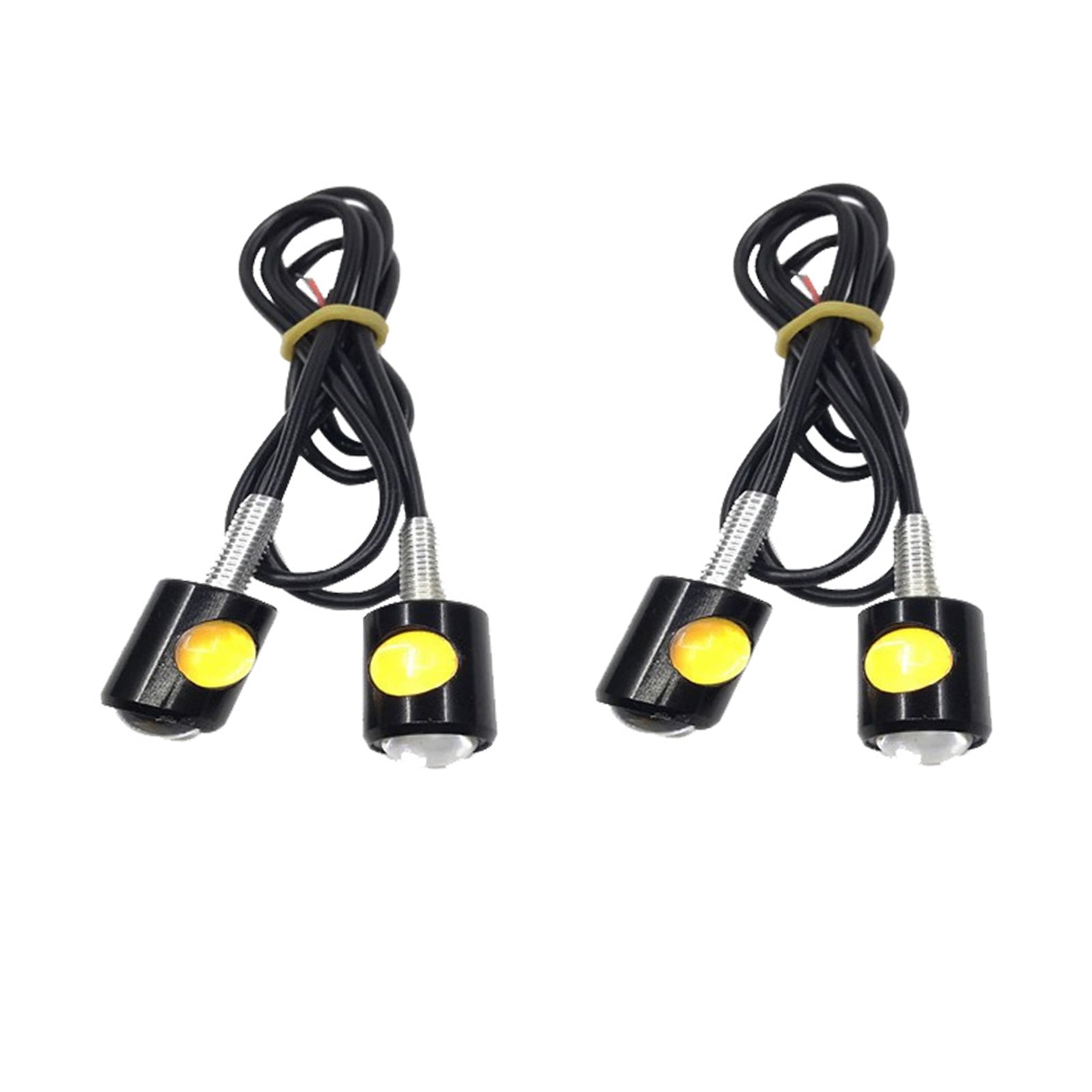 4x Universal 12V Mini Amber Motorcycle LED Indicator Turn Signal Lights-0