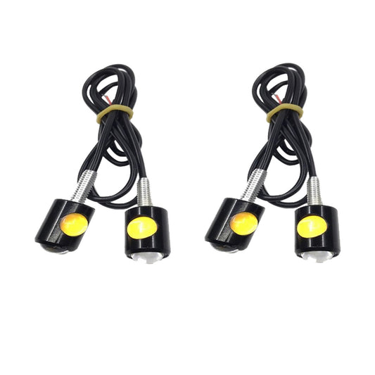 4x Universal 12V Mini Amber Motorcycle LED Indicator Turn Signal Lights-0