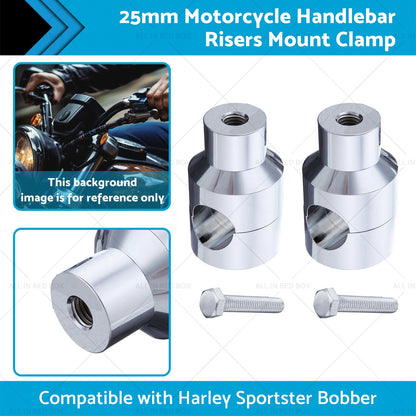 1inch Motorcycle Handlebar Risers Mount Clamp 25mm Suitable for Harley Sportster-1