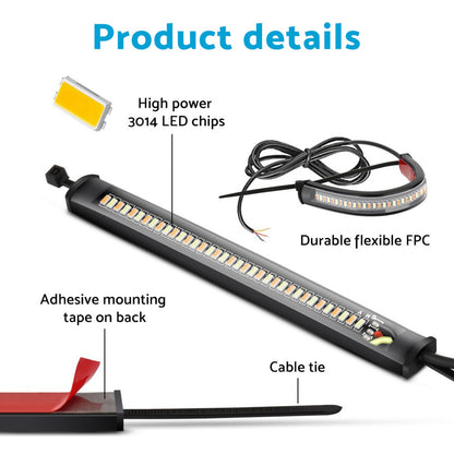 2x LED Universal Motorcycle Fork Turn Signal Indicator Blinker Amber Light Strip Suitable For Motorcycle-3