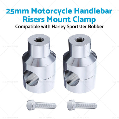1inch Motorcycle Handlebar Risers Mount Clamp 25mm Suitable for Harley Sportster-3