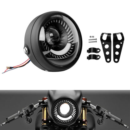 Motorcycle 6. 5inch LED Headlight Spiral Side Mount Bracket Suitable For Cafe Racer-2