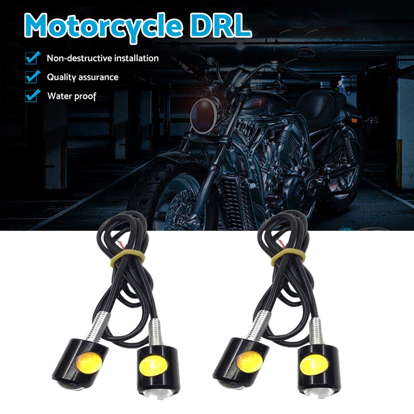 4x Universal 12V Mini Amber Motorcycle LED Indicator Turn Signal Lights-1