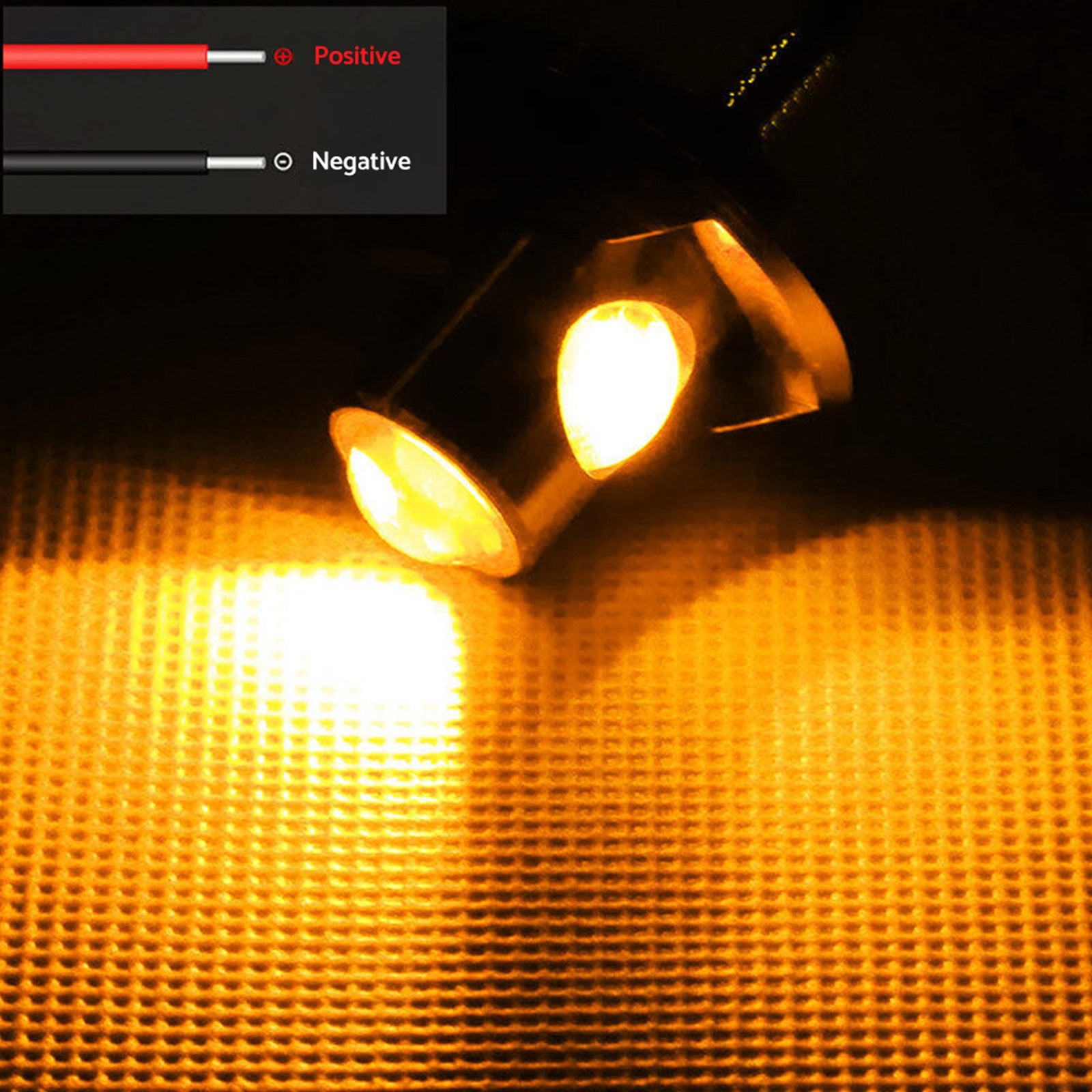 4x Universal 12V Mini Amber Motorcycle LED Indicator Turn Signal Lights-4