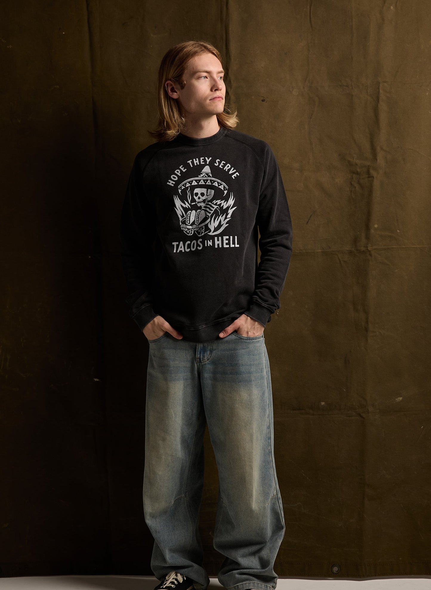 Hope They Serve Tacos in Hell Crewneck