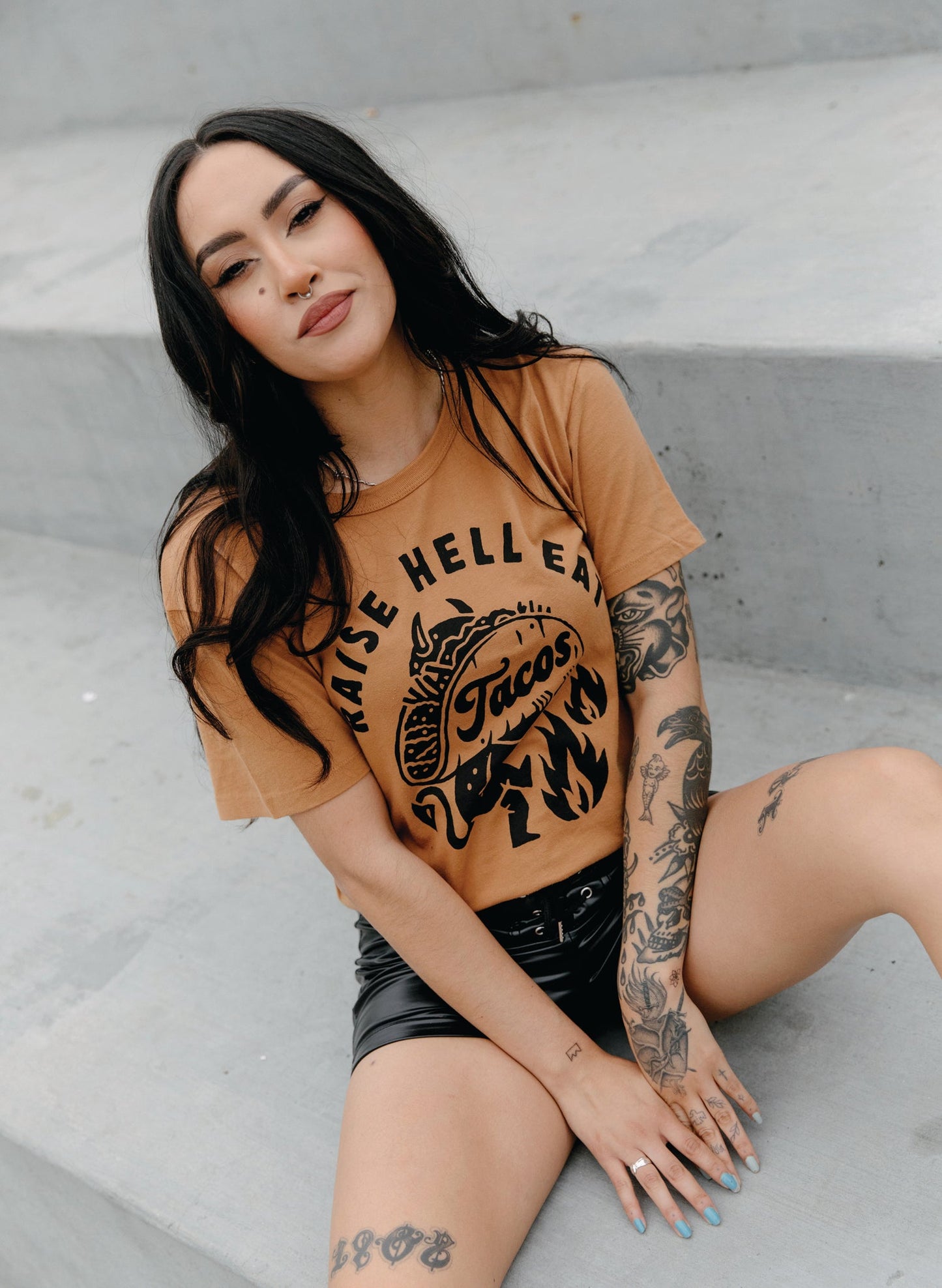 Raise Hell Eat Tacos Tee
