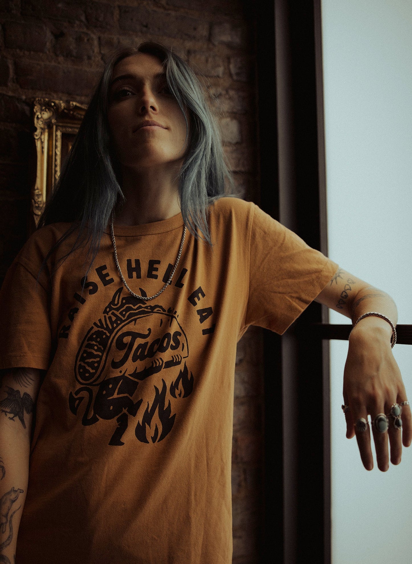 Raise Hell Eat Tacos Tee